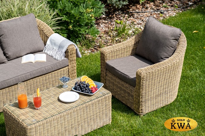 "Кон Панна" кресло из искусственного ротанга, цвет соломенный