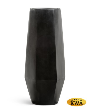 Кашпо TREEZ Effectory Crystal Высокий многогранник Антрацит в-75, д-38х32 см 1/1