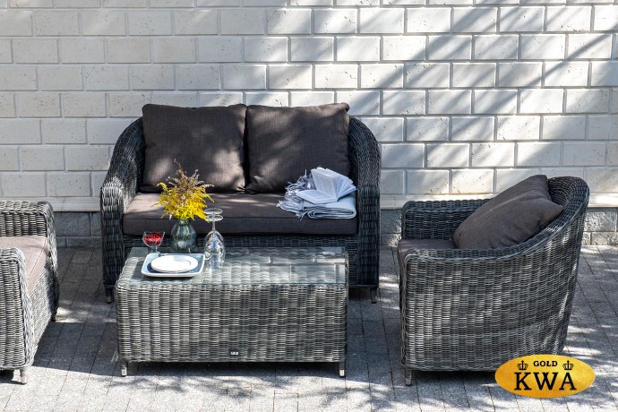 "Кон Панна" лаунж-зона из искусственного ротанга, цвет графит