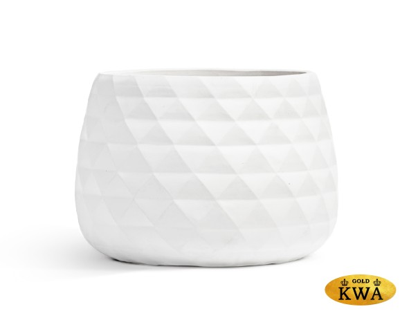 Кашпо TREEZ ERGO Diamond Низкая чаша Белый камень д-52, в-37 см