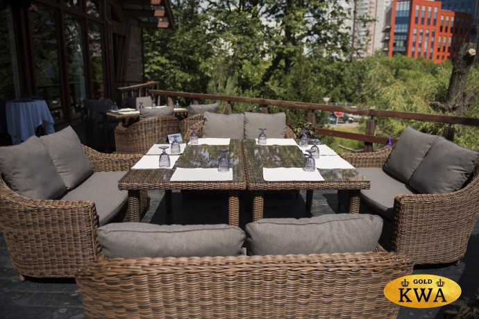 "Кон Панна" диван из искусственного ротанга двухместный, цвет коричневый