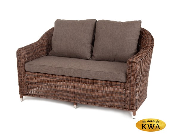 "Кон Панна" диван из искусственного ротанга двухместный, цвет коричневый