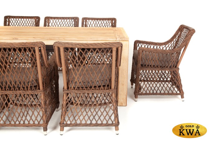 "Витория" обеденная группа плетеная, цвет коричневый