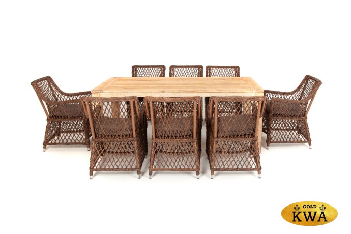 "Витория" обеденная группа плетеная, цвет коричневый