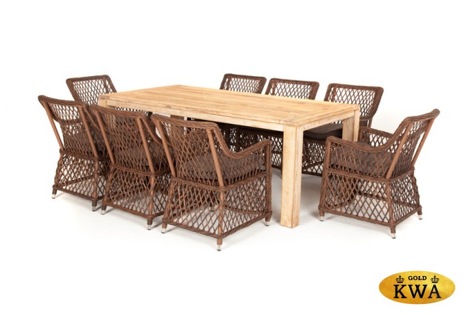 "Витория" обеденная группа плетеная, цвет коричневый