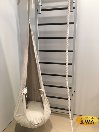 Шведская стенка металлическая - ПРОФ P - ТСН+2 Металл-ПВХ (стенка + турник семейный навесной + канат + кольца)