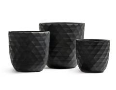 Кашпо TREEZ ERGO Diamond Чаша-конус Антрацит д-30, в-29 см