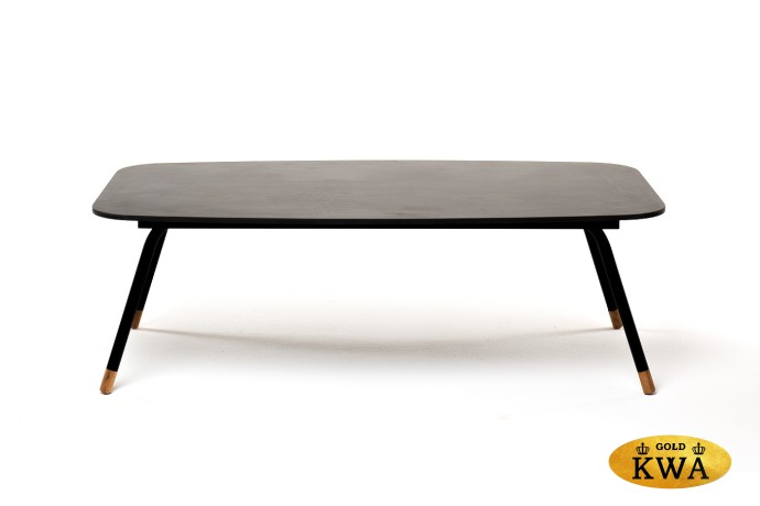 "Верона" журнальный стол из HPL 120х65, H40, каркас черный муар, цвет столешницы "серый гранит"