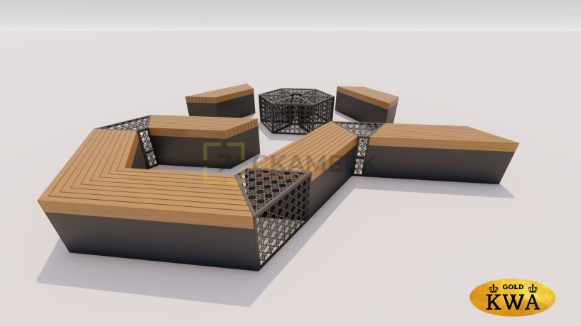 Модульная скамейка «Ребус» с подсветкой