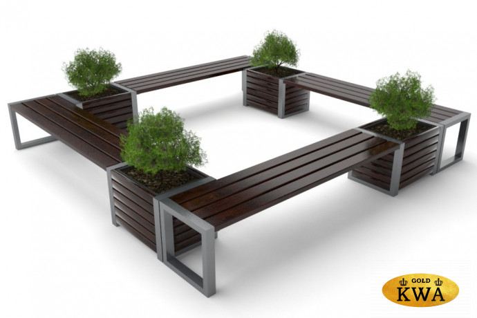 Лавочка Бонжур с цветочницей 2,5 м