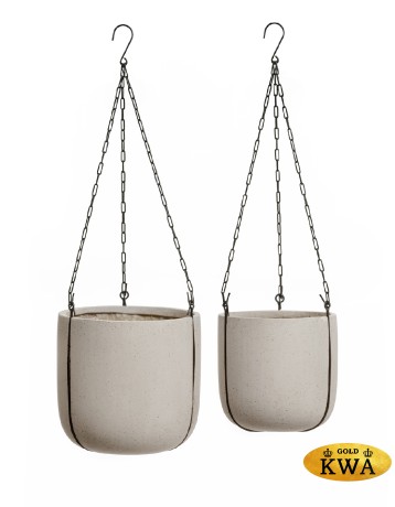 Кашпо TREEZ Effectory Beton Чаша подвесная Белый песок в-23 см, д-24 см