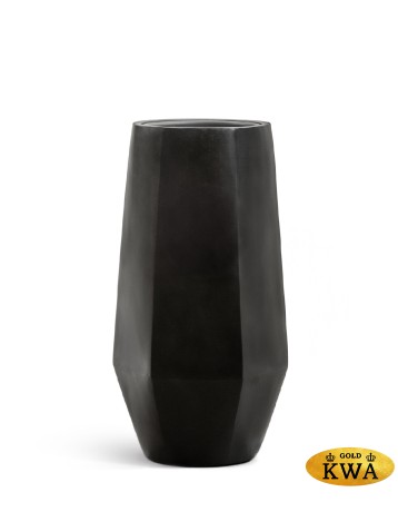 Кашпо TREEZ Effectory Crystal Высокий многогранник Антрацит в-97, д-41х36 1/1