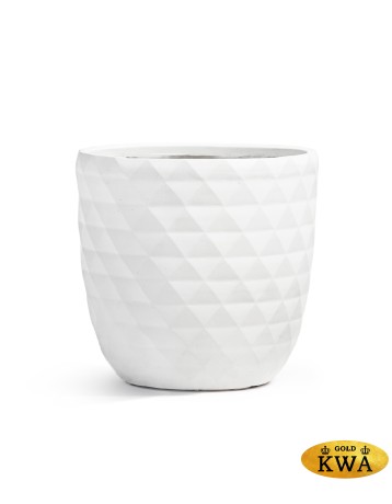 Кашпо TREEZ ERGO Diamond Чаша-конус Белый камень д-37, в-36 см