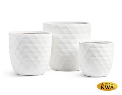 Кашпо TREEZ ERGO Diamond Чаша-конус Белый камень д-37, в-36 см