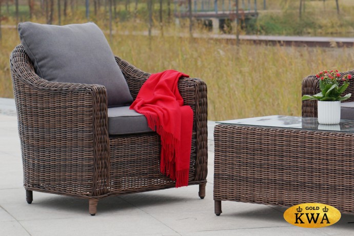 "Кон Панна" кресло из искусственного ротанга, цвет коричневый