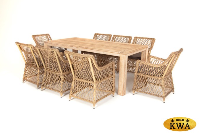 "Витория" обеденная группа плетеная, цвет соломенный