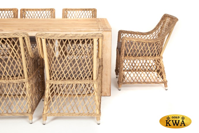 "Витория" обеденная группа плетеная, цвет соломенный