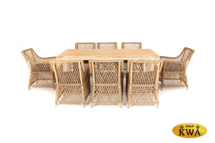 "Витория" обеденная группа плетеная, цвет соломенный