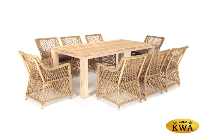 "Витория" обеденная группа плетеная, цвет соломенный