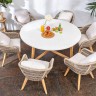 Стол обеденный из тика TALARA круглый 150 см  Joygarden