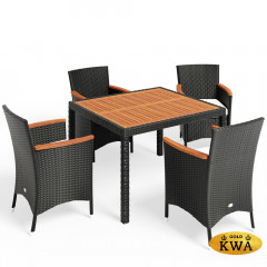 Комплект плетеной мебели AFM-440 90x90 4Pcs Black (4+1)