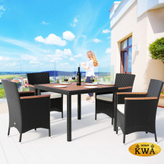 Комплект плетеной мебели AFM-440 90x90 4Pcs Black (4+1)