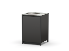 Шкаф напольный с мойкой Lounge D-10S, 60 см, черный/серый каспий