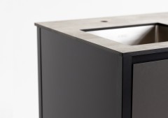 Шкаф напольный с мойкой Lounge D-10S, 60 см, черный/серый каспий