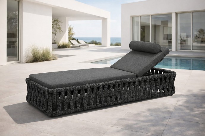 БИАРРИЦ шезлонг лежак алюминий роуп