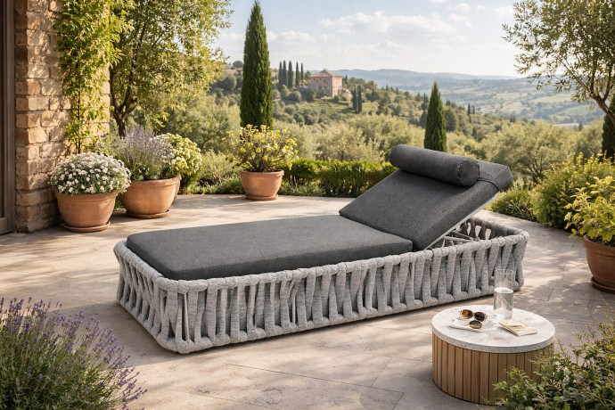 БИАРРИЦ шезлонг лежак алюминий роуп