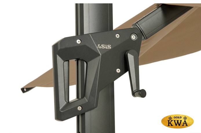 "Римини" зонт уличный 3х3м на боковой алюминиевой опоре, тент бежевый