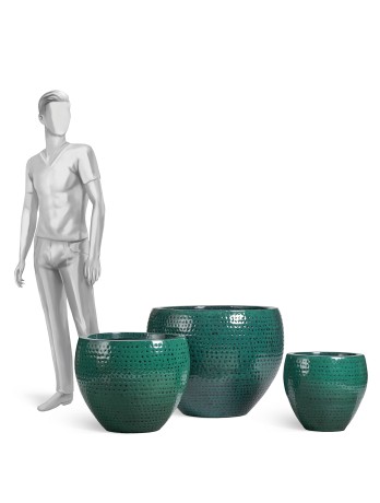 Кашпо TREEZ Effectory Iron зелёный антик эмаль