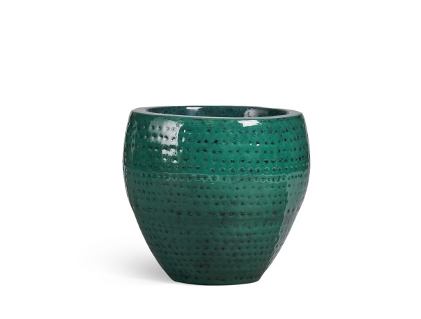 Кашпо TREEZ Effectory Iron зелёный антик эмаль