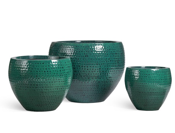 Кашпо TREEZ Effectory Iron зелёный антик эмаль