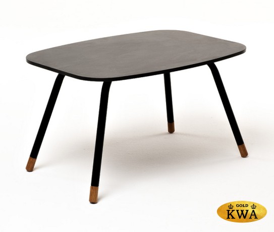 "Верона" журнальный столик из HPL 70х50, H40, каркас черный муар, цвет столешницы "серый гранит"