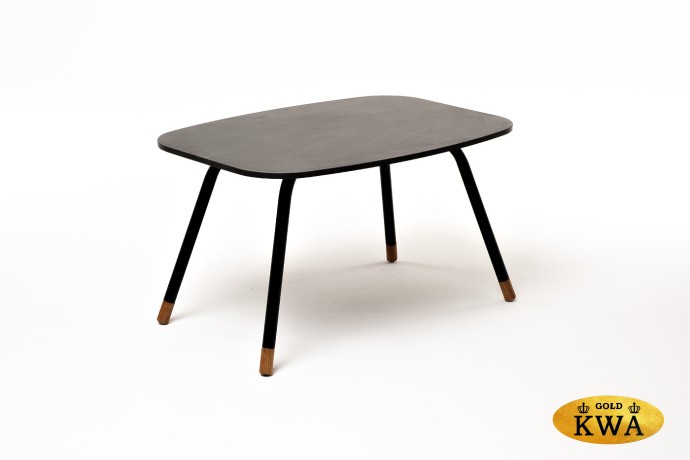 "Верона" журнальный столик из HPL 70х50, H40, каркас черный муар, цвет столешницы "серый гранит"