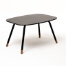 "Верона" журнальный столик из HPL 70х50, H40, каркас черный муар, цвет столешницы "серый гранит"