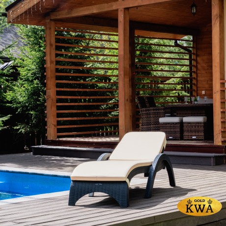 Пластиковый шезлонг MARK антрацит (с матрасом)