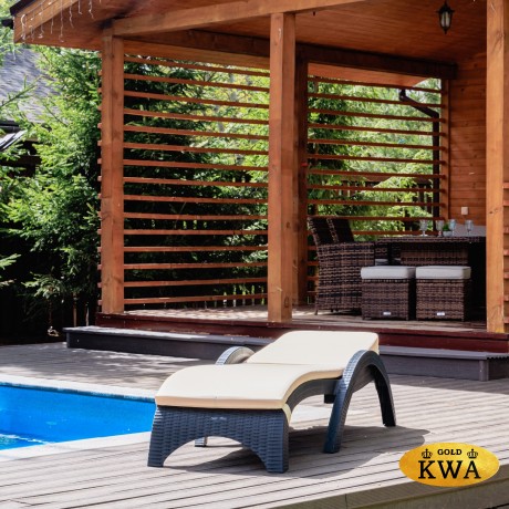 Пластиковый шезлонг MARK антрацит (с матрасом)