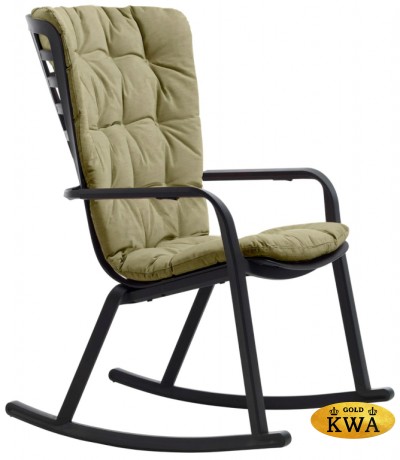 Кресло-качалка пластиковое с подушкой