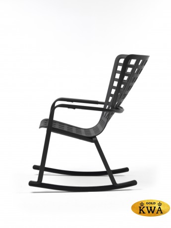 Кресло-качалка пластиковое с подушкой