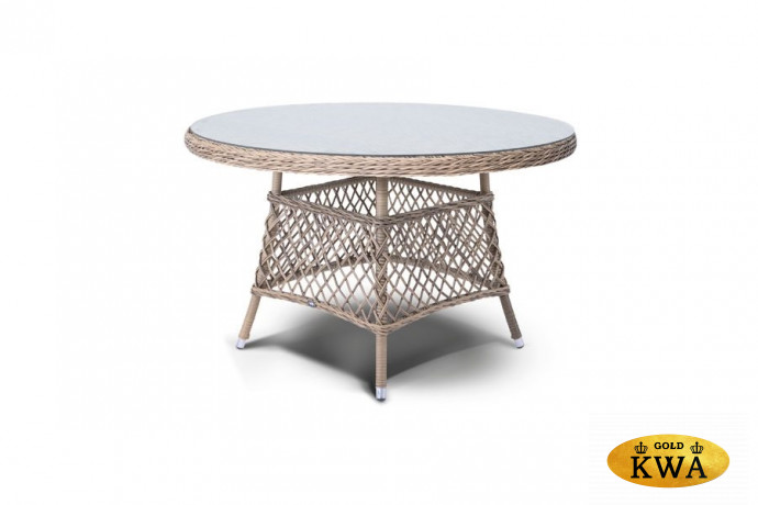 "Эспрессо" плетеный круглый стол, диаметр 118 см, цвет соломенный