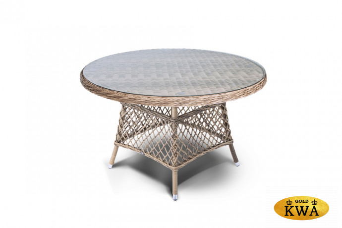 "Эспрессо" плетеный круглый стол, диаметр 118 см, цвет соломенный