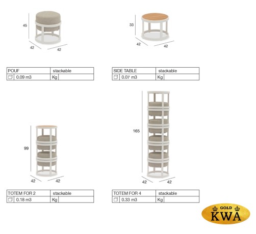 Tumba Комплект бежевый/коричневый, алюминий