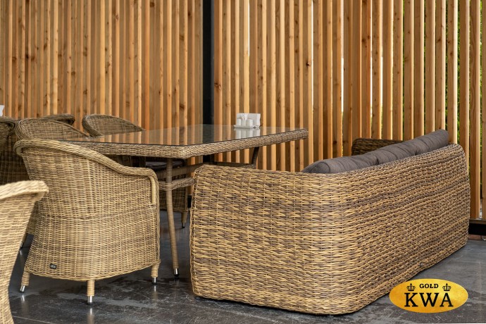 "Кальяри" диван из искусственного ротанга (гиацинт) трехместный, цвет соломенный