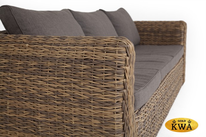 "Кальяри" диван из искусственного ротанга (гиацинт) трехместный, цвет соломенный