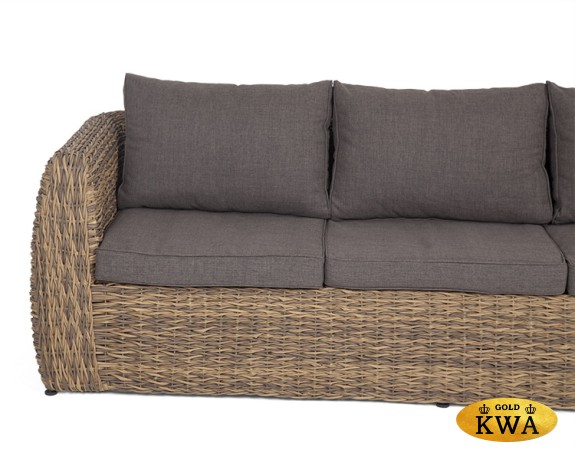 "Кальяри" диван из искусственного ротанга (гиацинт) трехместный, цвет соломенный