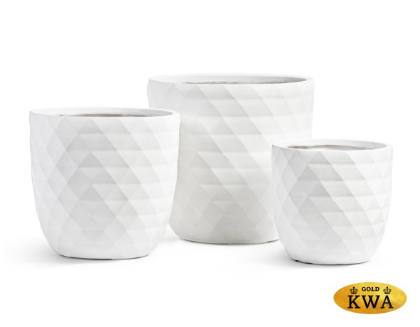 Кашпо TREEZ ERGO Diamond Чаша-конус Белый камень д-44, в-43 см