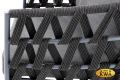 &quot;Диего&quot; кресло плетеное из роупа, каркас алюминий темно-серый (RAL7024), роуп темно-серый круглый, ткань темно-серая