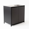 Шкаф напольный с мойкой Lounge D-04S-R, 90 см, черный/серый каспий